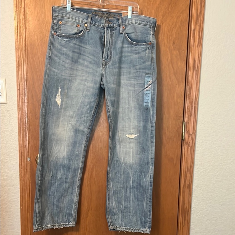 American Eagle Outfitters Men's Blue Straight Jeans